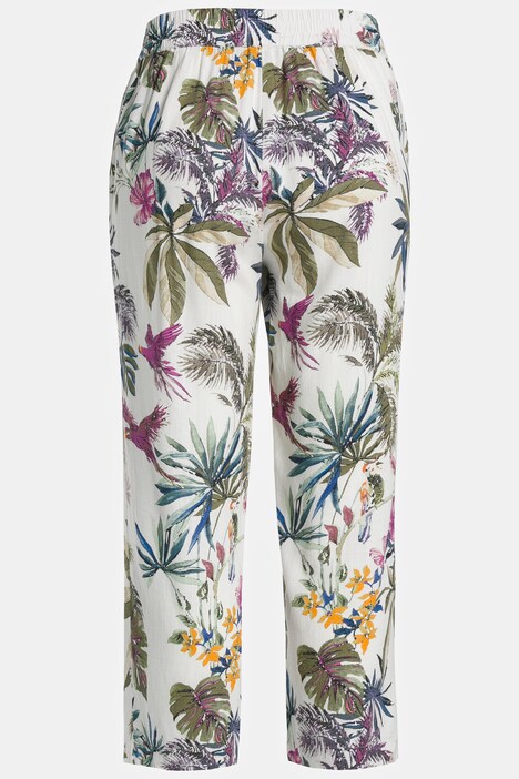 Culotte Mary, Blätter, weites, gerades Bein, Komfortbund