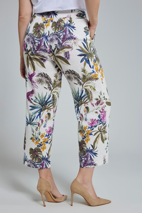 Culotte Mary, Blätter, weites, gerades Bein, Komfortbund