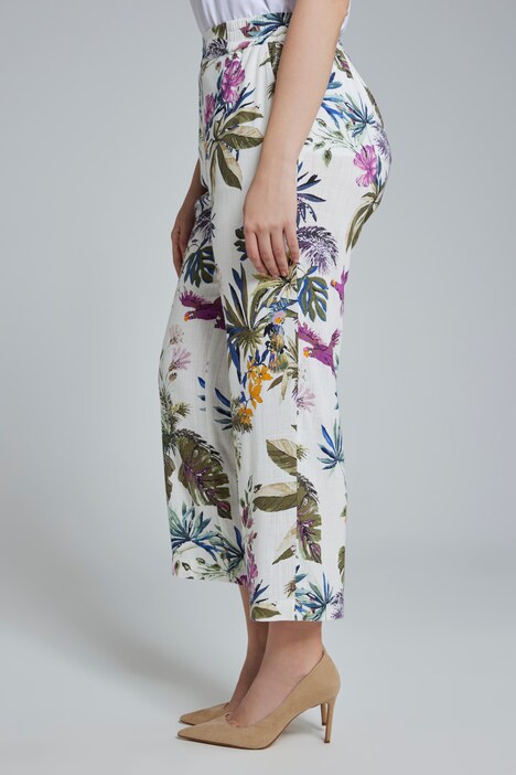 Culotte Mary, Blätter, weites, gerades Bein, Komfortbund