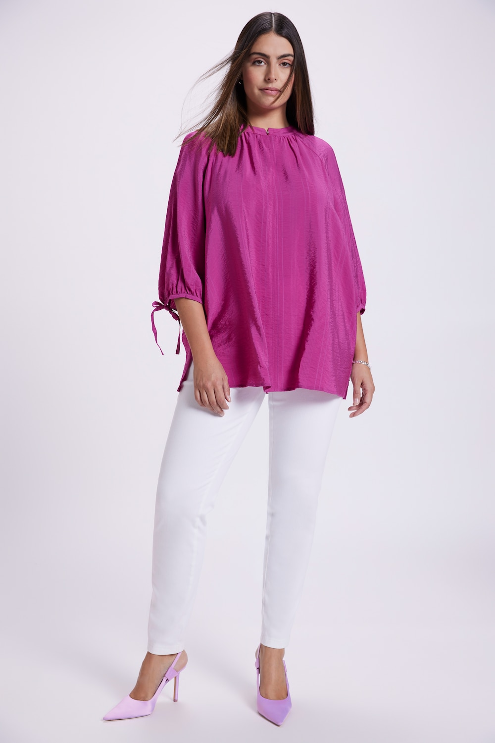 Grote Maten blouse, Dames, roze, Maat: 50/52, Viscose/Synthetische vezels, Ulla Popken