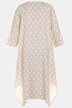 Midiklänning, linnemix, prickar, rund hals, trekvartsärm