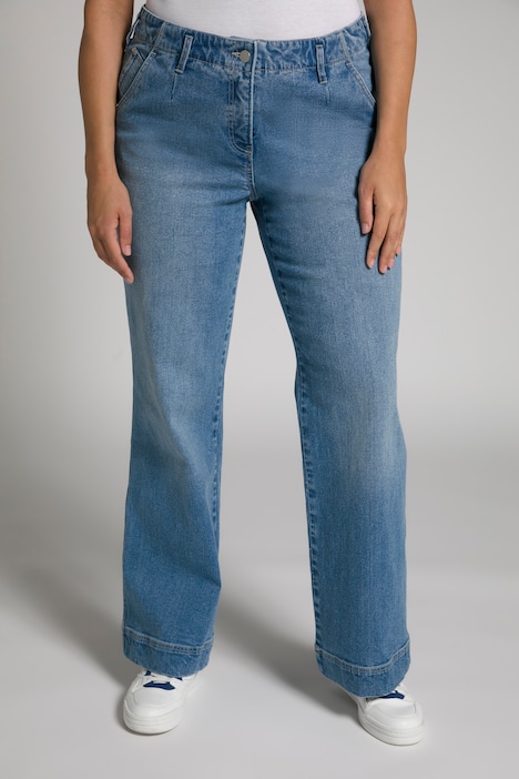 Jeans Mary, weites Bein, Bundfalten, 5-Pocket-Form