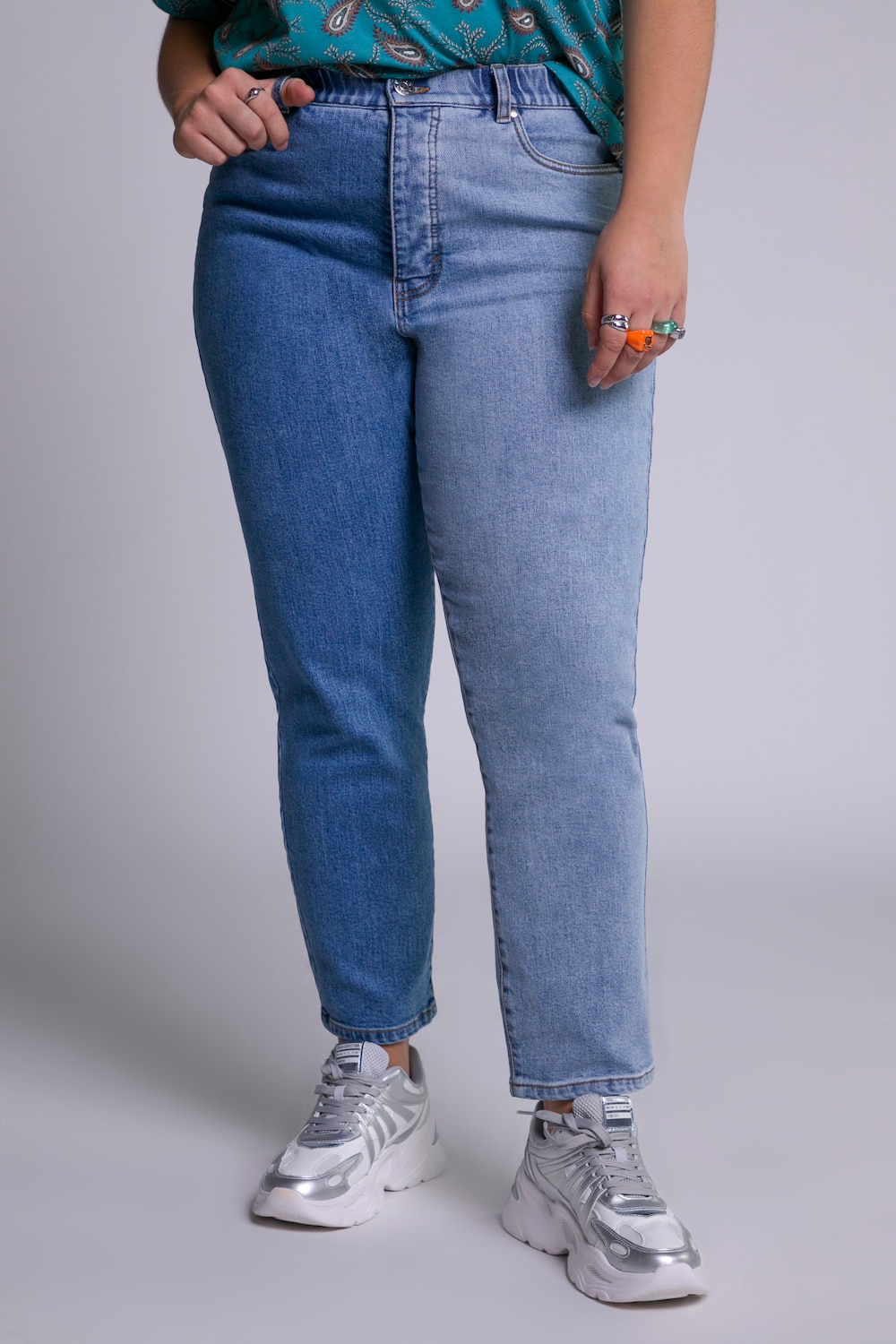 Grote Maten mom jeans, Dames, blauw, Maat: 58, Katoen, Studio Untold