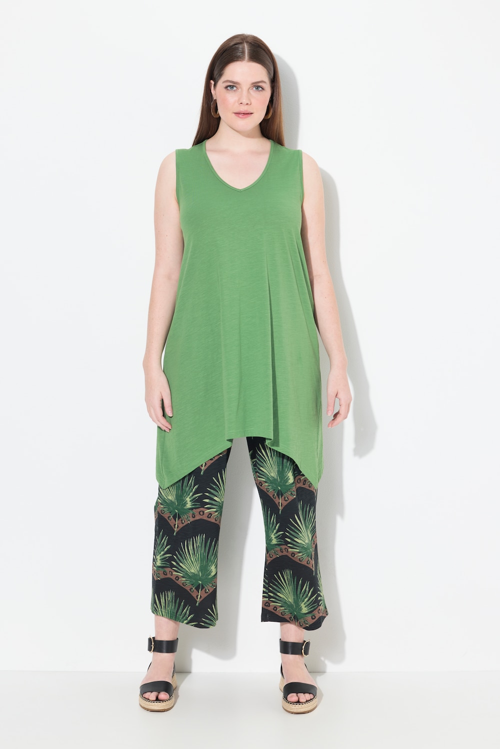 Große Größen Longtop, Damen, grün, Größe: 42/44, Baumwolle, Ulla Popken