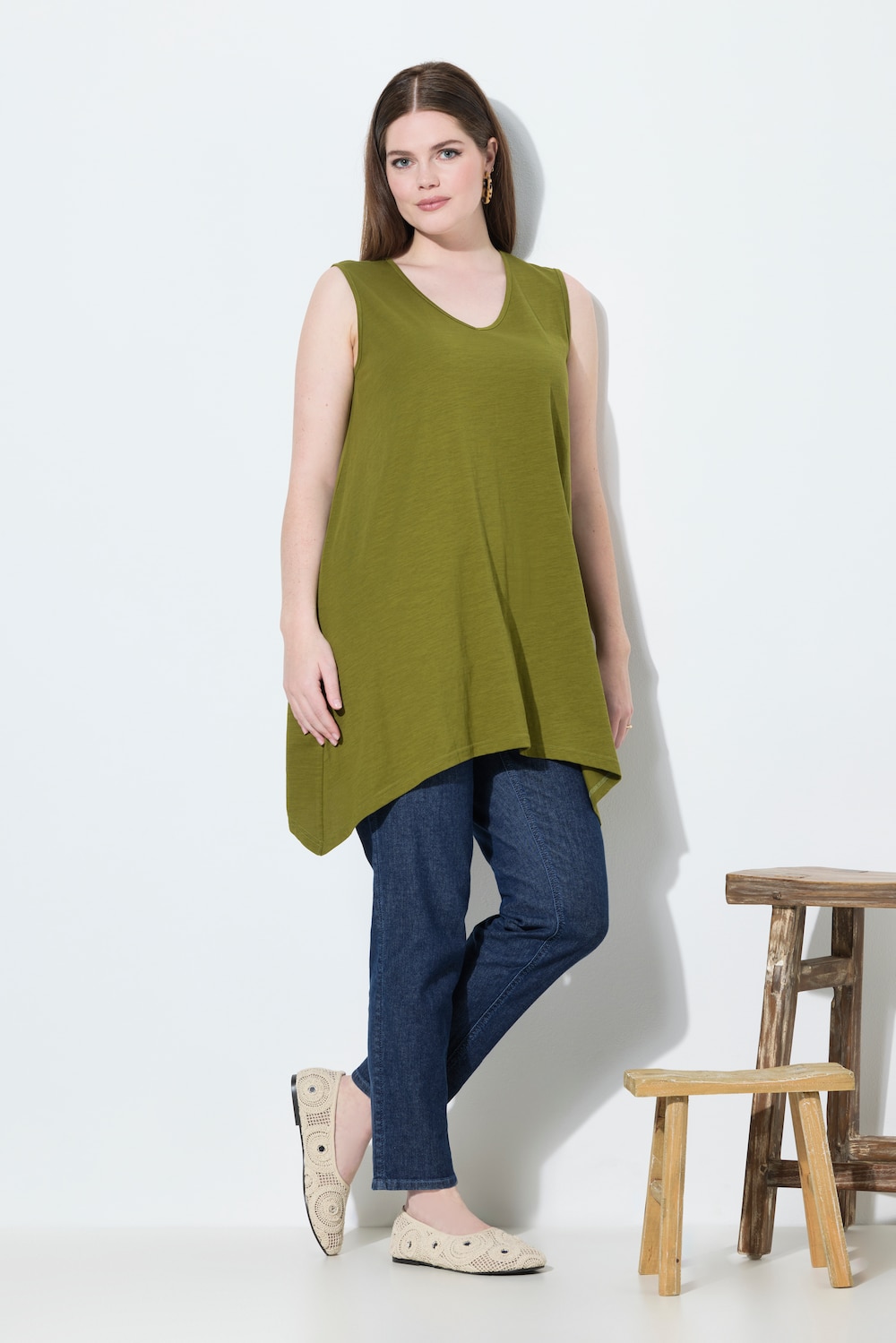 Große Größen Longtop, Damen, grün, Größe: 54/56, Baumwolle, Ulla Popken