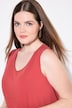 Eco Cotton Pointed Hem A-line Fit Knit Tank Tunic