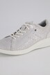 Kožené tenisky, stříbrný potisk, šněrování, komfortní šířka