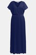Maxikelid, A-Line, V-Ausschnitt, Wickeloptik, ärmellos, Plissee