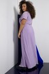 Robe maxi, ligne en A, col en V, style cache-cœur, sans manches, plissé
