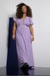 Robe maxi, ligne en A, col en V, style cache-cœur, sans manches, plissé