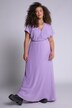 Robe maxi, ligne en A, col en V, style cache-cœur, sans manches, plissé