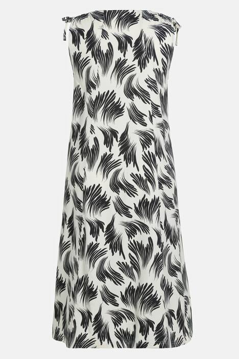 Eco Cotton Grass Print Shirred Shoulder Knit Tank Dress