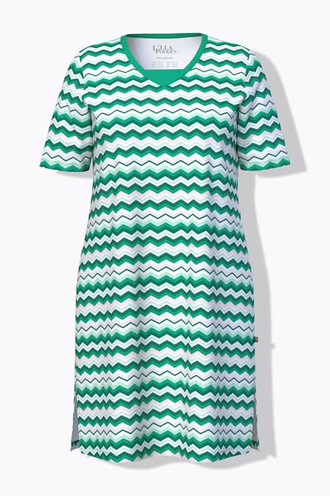 Yöpaidat, 2 kpl/pakkaus, siksak-kuosi/yksivärinen, V-pääntie, lyhyet hihat