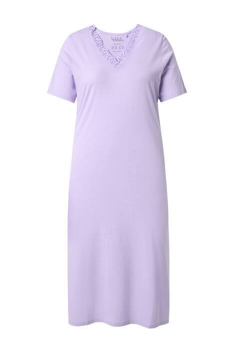 Noční košile, děrovaná výšivka, krátké rukávy, směs modalu