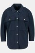 Stretch Denim Button Front Shirt Jacket