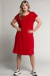 Sukienka frotte, dekolt a la tunika, szew dzielący, krótki rękaw