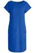 Froté šaty, tunikový výstřih, dělící šev, krátké rukávy