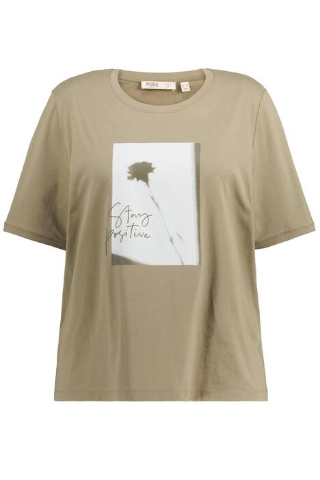 Tričko, květy, kulatý výstřih, krátké rukávy, biobavlna