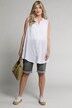 Crinkle Texture Button Front Tank Tunic Shirt