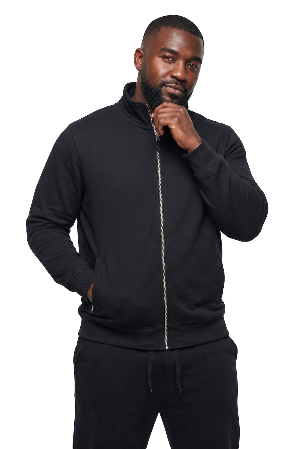 Sweatjacke, Fitness, Stehkragen, Zipper, bis 8 XL