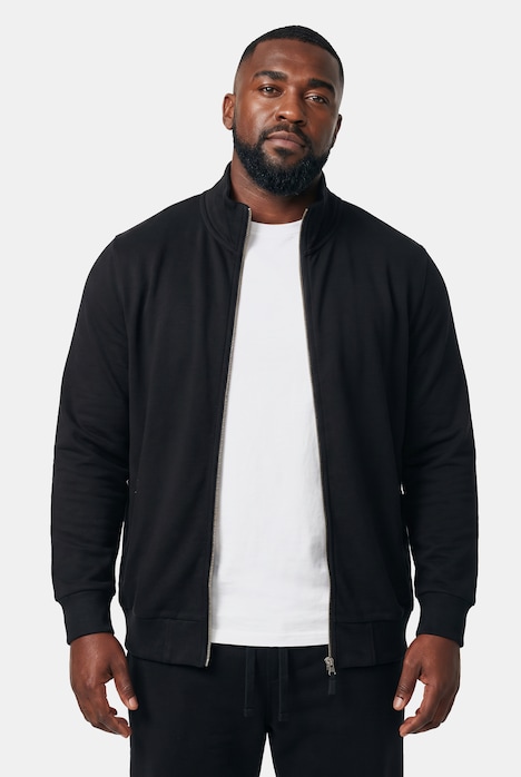 Sweatjacke, Fitness, Stehkragen, Zipper, bis 8 XL