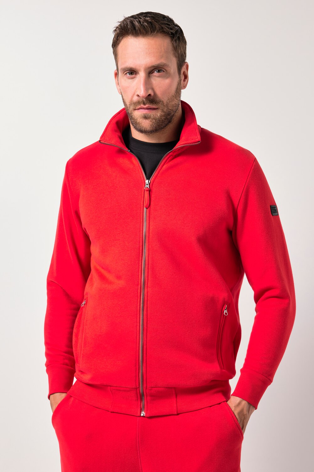 Stora storlekar Mjukisjacka, Her, röd, storlek: XXL, Bomull/Polyester, JAY-PI