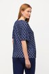 T-shirt z fakturą, dekolt w szpic, krótki rękaw