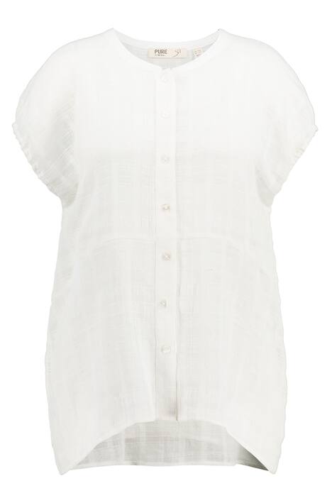 Dlouhá halenka, strukturované pruhy, stojáček, biobavlna