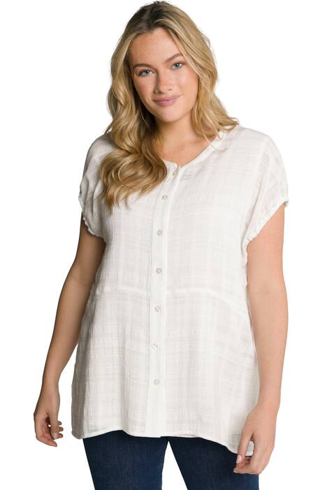 Dlouhá halenka, strukturované pruhy, stojáček, biobavlna