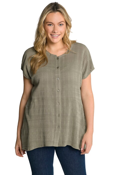 Dlouhá halenka, strukturované pruhy, stojáček, biobavlna