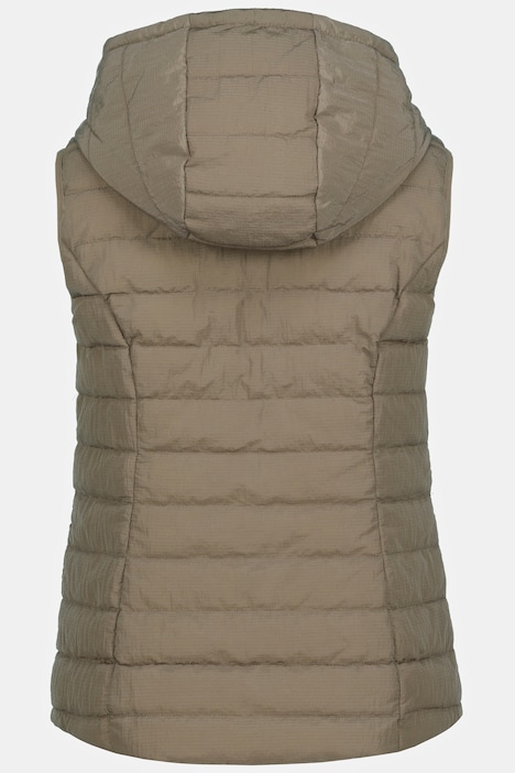 Wende-Steppweste, Kapuze, Zipper, ärmellos