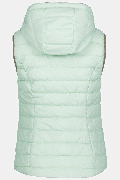 Wende-Steppweste, Kapuze, Zipper, ärmellos