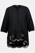 Dwuwarstwowa bluzka, koronka, linia litery A, okrągły dekolt, rękaw 3/4
