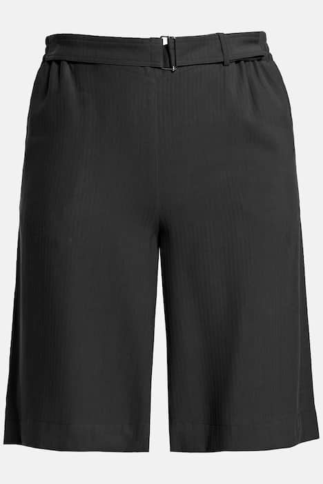 Shorts Mary, fina ränder, vida ben, komfortlinning