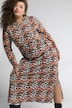 Jerseykleid, A-Line, Rundhals, Langarm, Leo Print