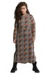 Žerzejové šaty, A střih, barevný leopardí vzor, kulatý výstřih, dlouhé rukávy