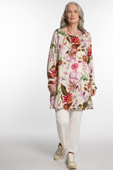 Ulla Popken Womens Plus Size Autumnal Mixed Floral Print Blouse 718704 