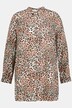 Skjortblus, boxy fit, leoprint, lång modell, skjortkrage, lång ärm
