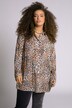 Skjortblus, boxy fit, leoprint, lång modell, skjortkrage, lång ärm