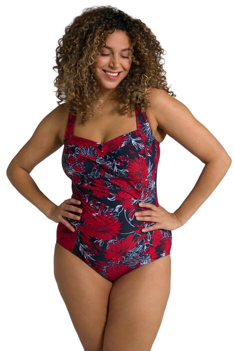 Plavky, květinový vzor, měkké košíčky, předná podšívka