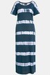 Tričkové šaty, batikované pruhy, kulatý výstřih, krátké rukávy