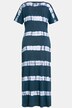 Tričkové šaty, batikované pruhy, kulatý výstřih, krátké rukávy