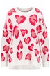 Svetr, oversize, srdce, kulatý výstřih, dlouhé rukávy