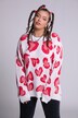 Pullover, oversized, Herzen, Rundhals, Langarm