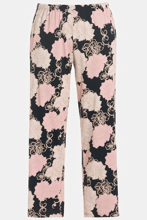 Elegant Floral Cotton Knit Pajama Set