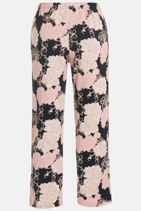 Elegant Floral Cotton Knit Pajama Set