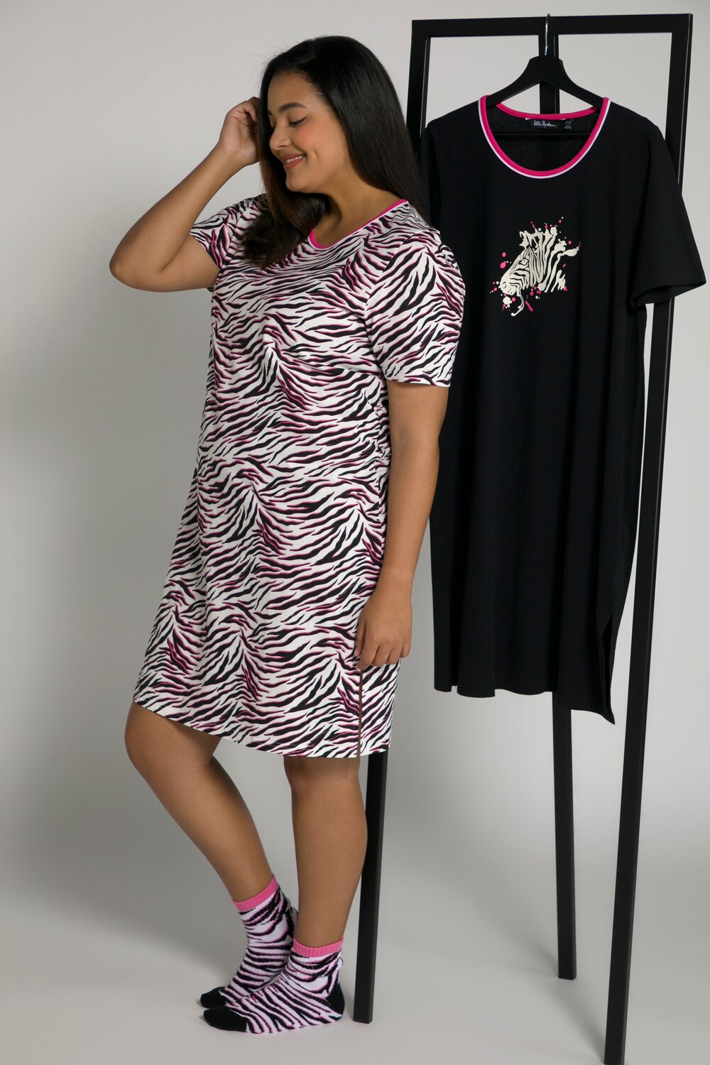 Grote Maten bigshirts, Dames, zwart, Maat: 58/60, Katoen, Ulla Popken Grote Maten bigshirts, Dames, zwart, Maat: 58/60, Katoen, Ulla Popken