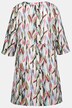 Dynamic Graphic Print Linen Blend Ruffled Dress