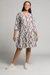 Dynamic Graphic Print Linen Blend Ruffled Dress