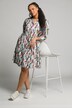 Dynamic Graphic Print Linen Blend Ruffled Dress